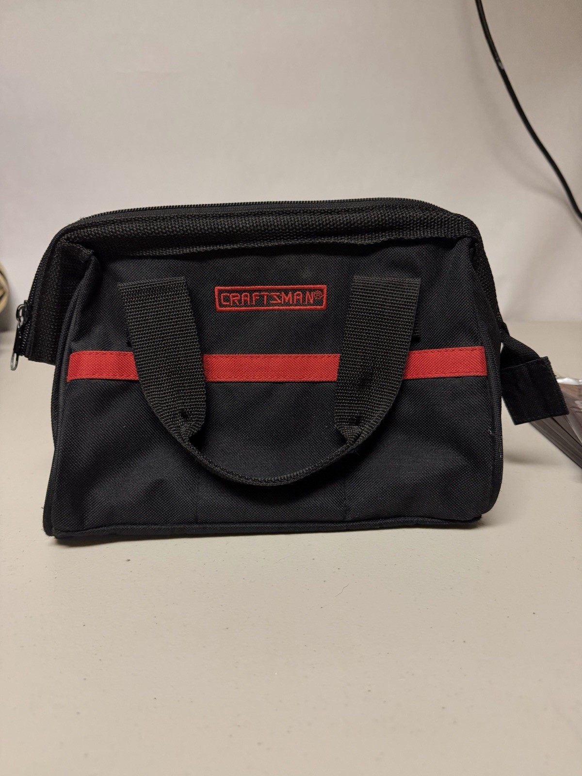 Craftsman Black/Red Fabric Tool Bag Zipper Closure Carry Handles