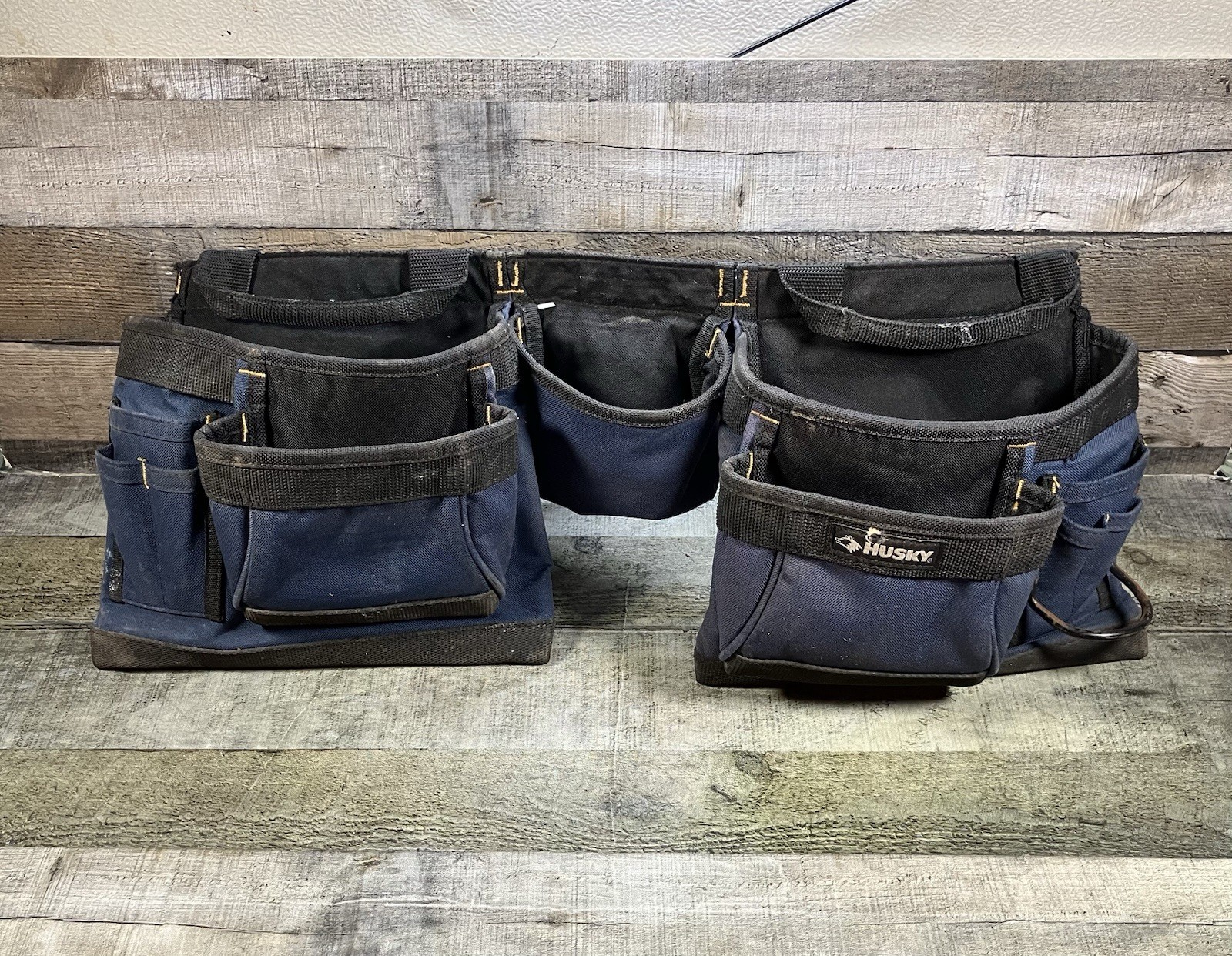 Husky Tool Belt, Blue Heavy Polyester, 3 Pouches, 13 Pockets & 2 Hammer Loop CLC