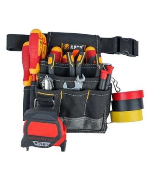 Electrician Tool Pouch – Durable Small Basic Maintenance Tool Pouch Belt Grey