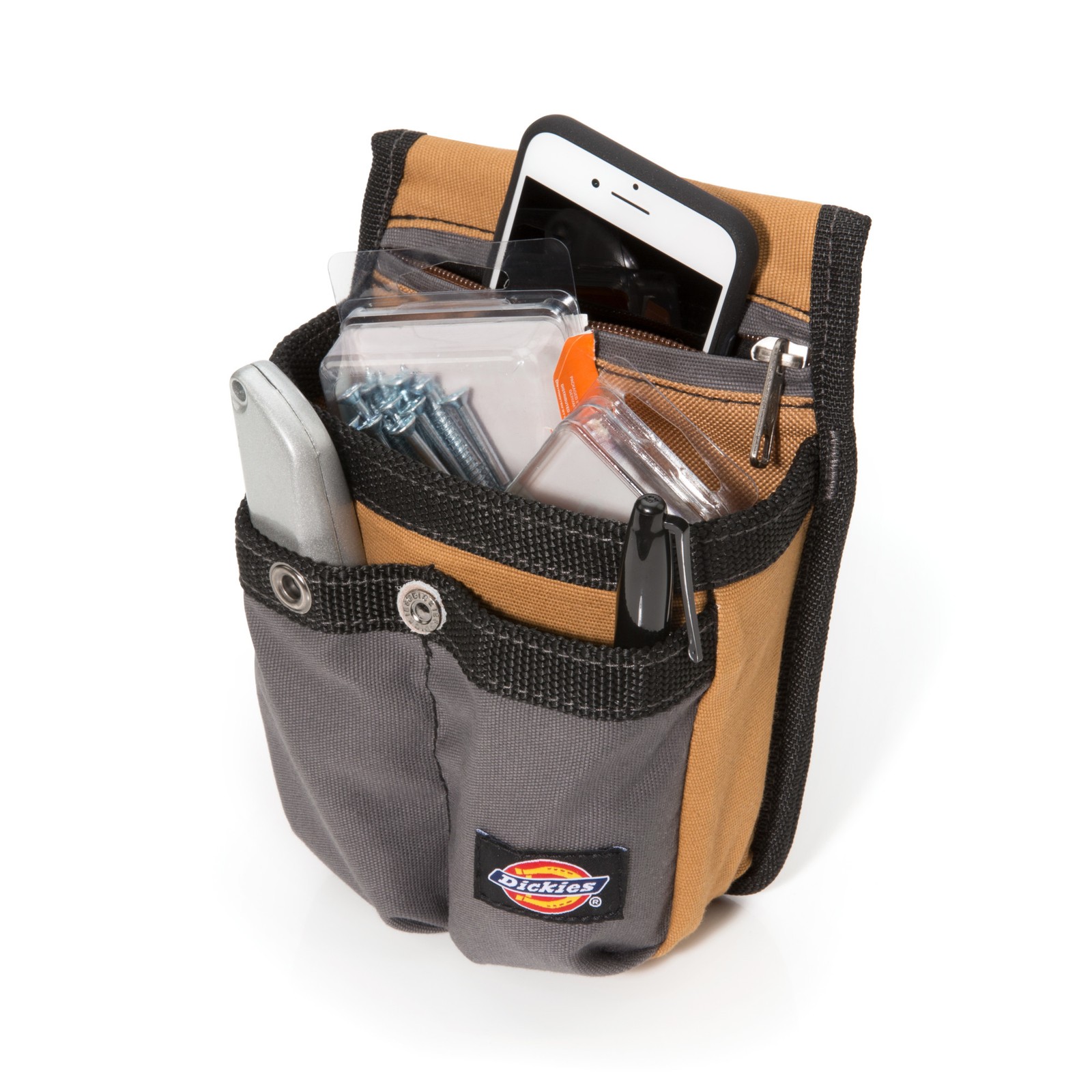 Tool Cell Phone Holder Utility Pouch Holster Gray Tan Dickies 57005