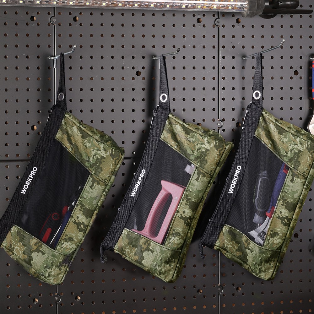 WORKPRO 3 Pack 12″ Tool Pouches Heavy-Duty Small Tool Bag Utility Pouch w/Zipper