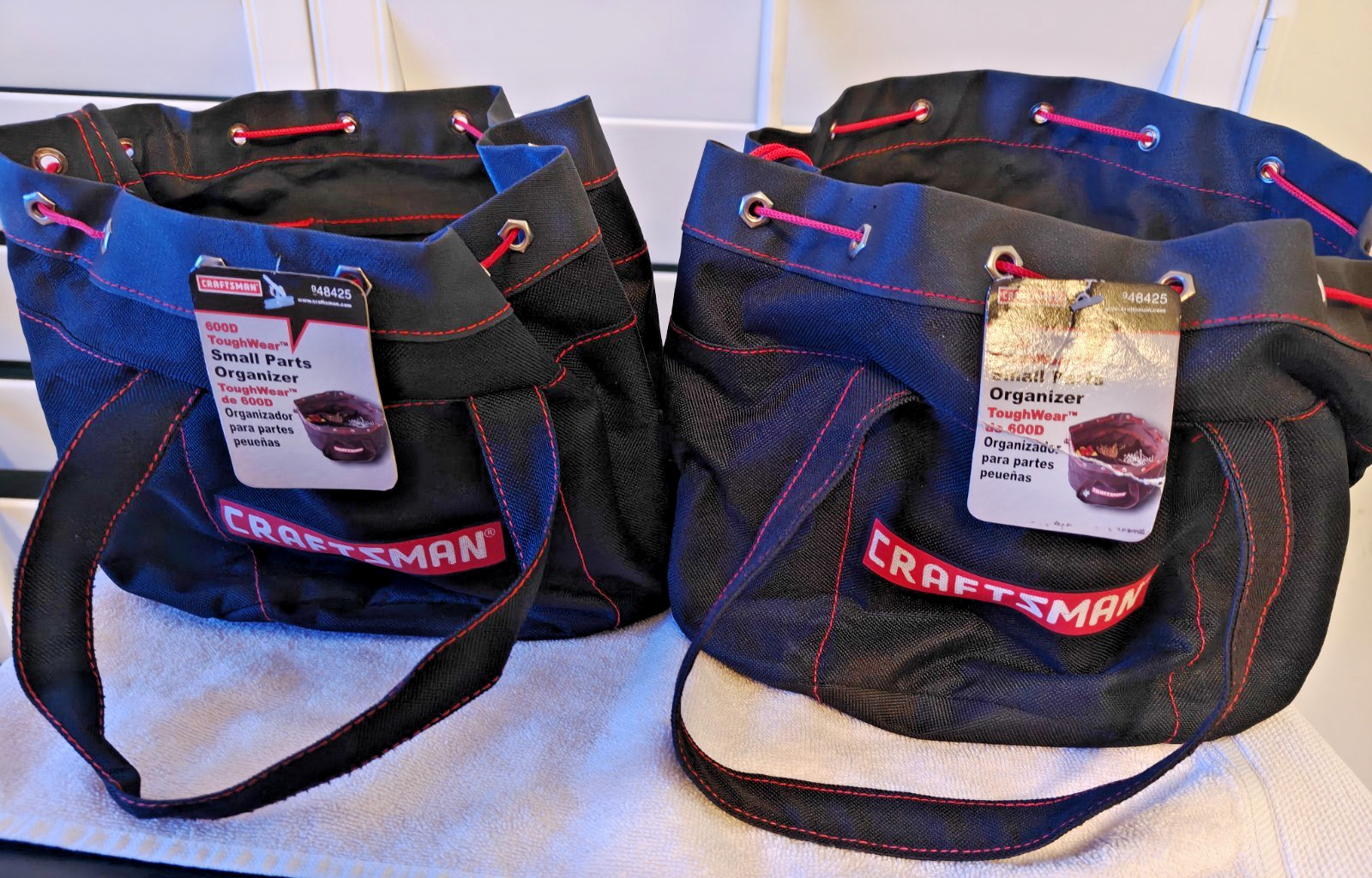 2 Vintage Craftsman Small Parts Organizers Black With 6 Durable Pockets 948425
