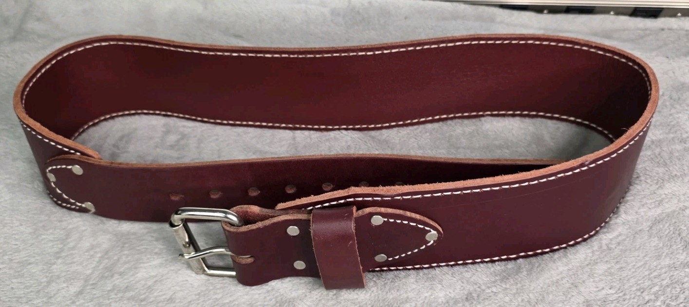 Occidental Leather XL 3″ Heavy Duty Leather Belt Burgundy Made in USA New Other