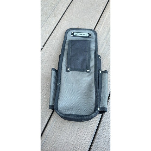 Stanley Tool Pouch Black Grey Nylon Multi Pocket Belt Attachment Organizer