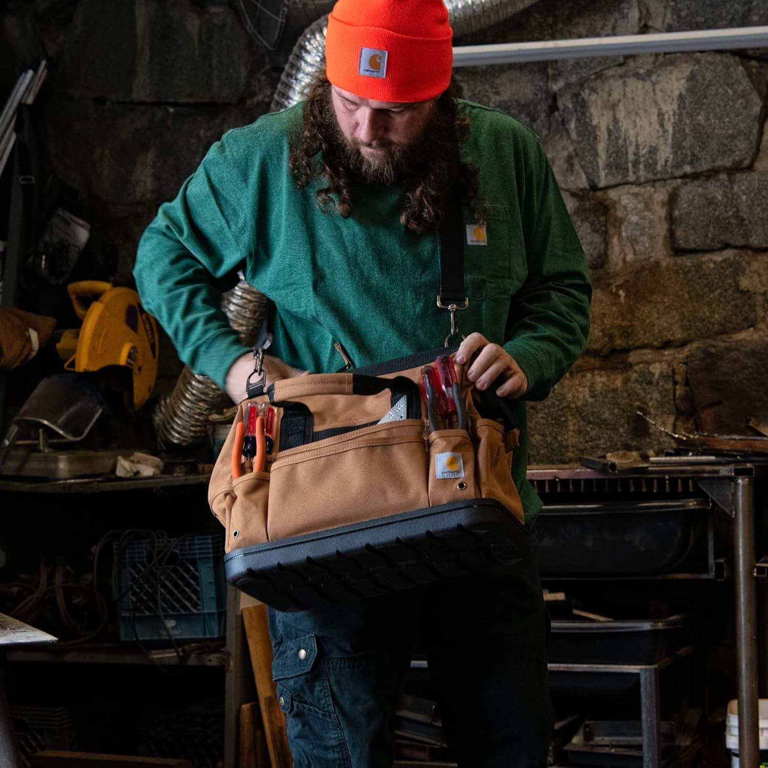 Rugged Legacy Tool Bag 2.0 – 16″, Molded Base, with 35 Pockets for Efficiency