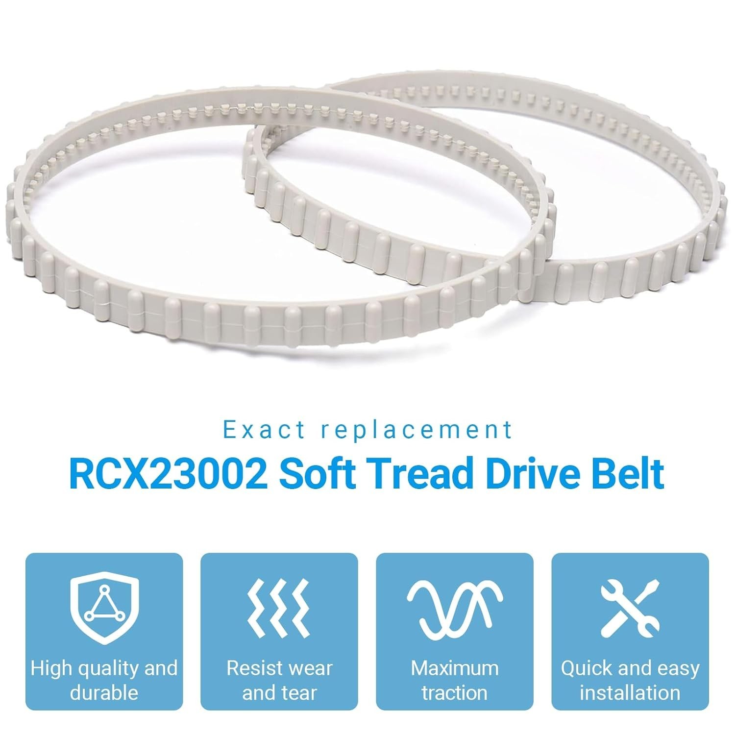 (2 Pack) RCX23002 Replacement Soft Tread Drive Belt – Premium, Heavy-Duty