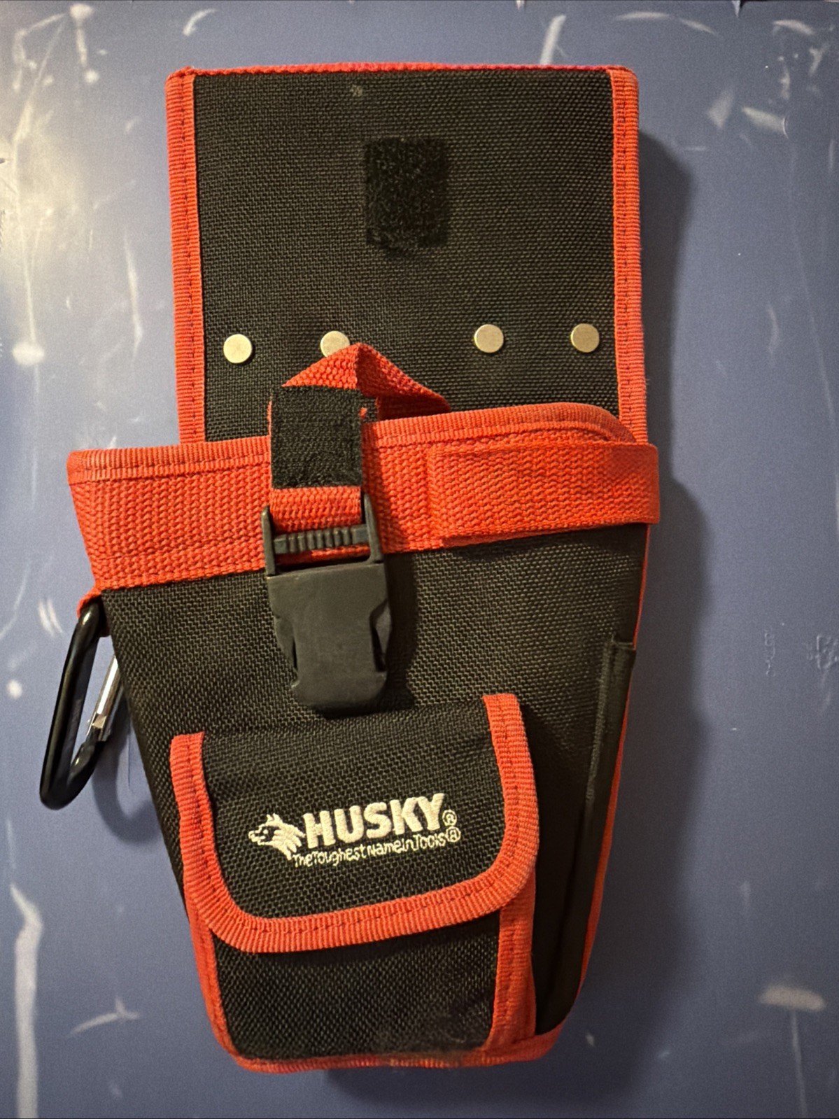 Husky Portable Drill Tool Pouch Belt Holster Black With Red Very Clean EUC