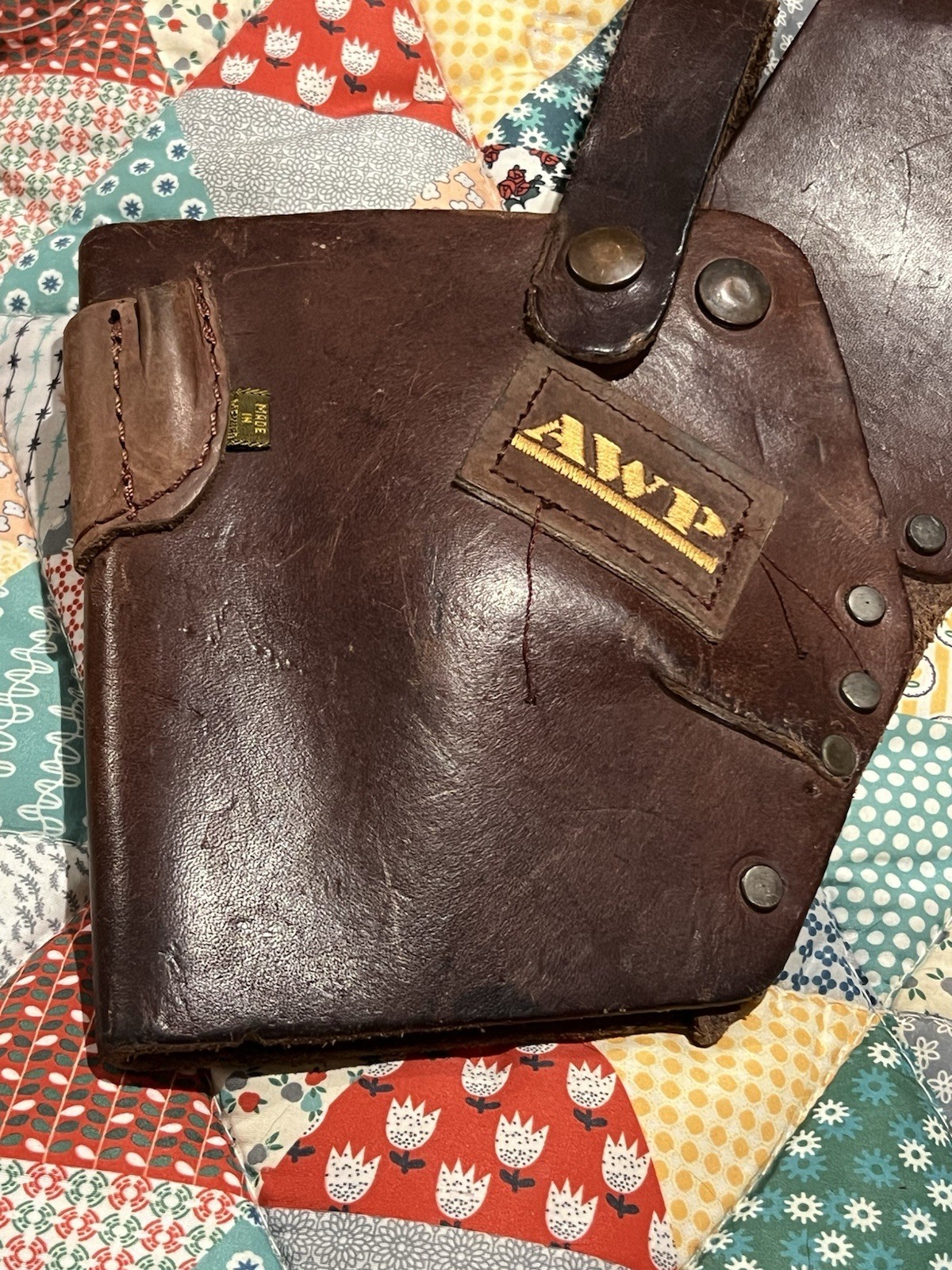 AWP General Construction Leather Drill Tool Holster Made In Mexico