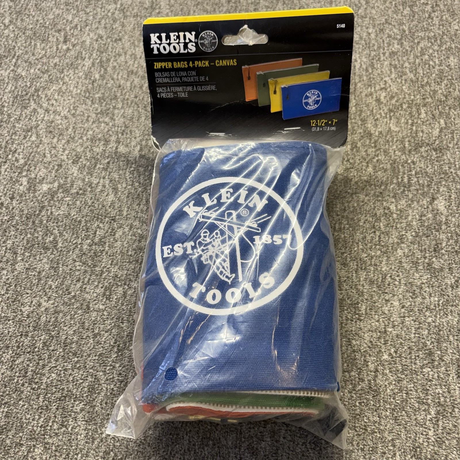Klein Tools 5140 Canvas Bag 4 Pk Olive/Orange/Blue/Yellow