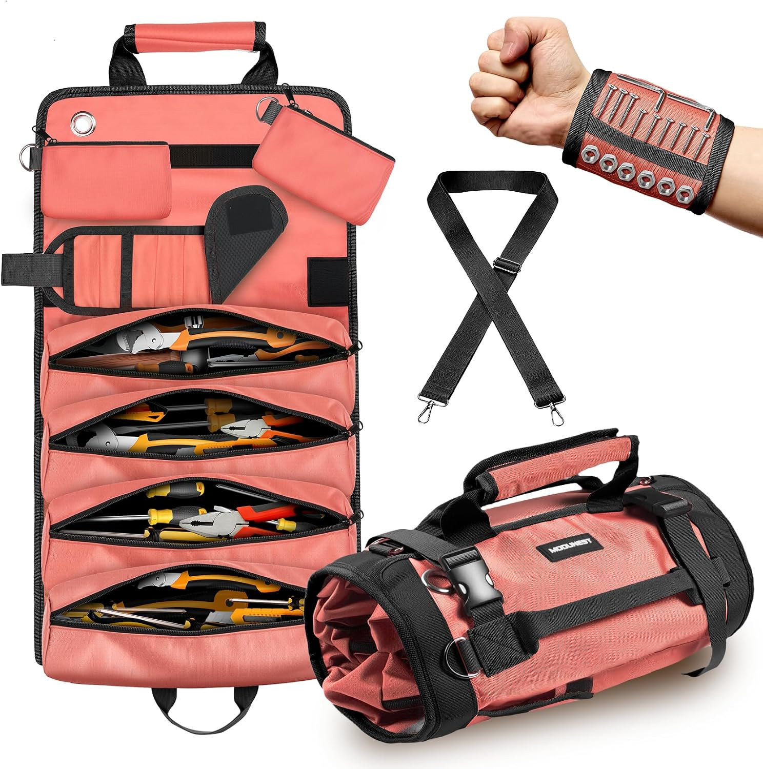 Tool Bag Roll up Large Heavy Duty, Waterproof Oxford Fabric Tool Storage Organiz