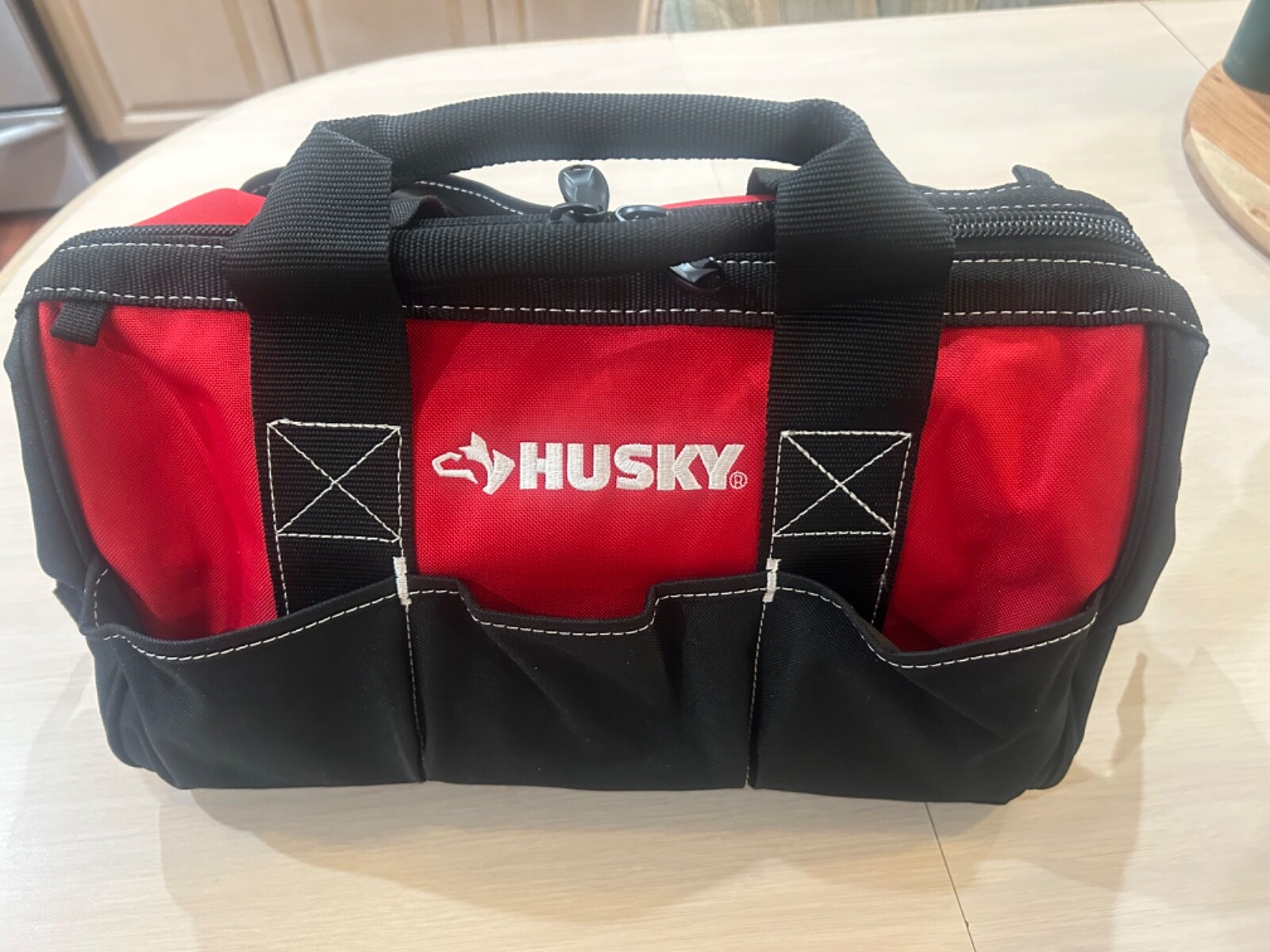 Husky 15 in Tool Bag 8 Pocket Zippered Top Water Resistant 398 900