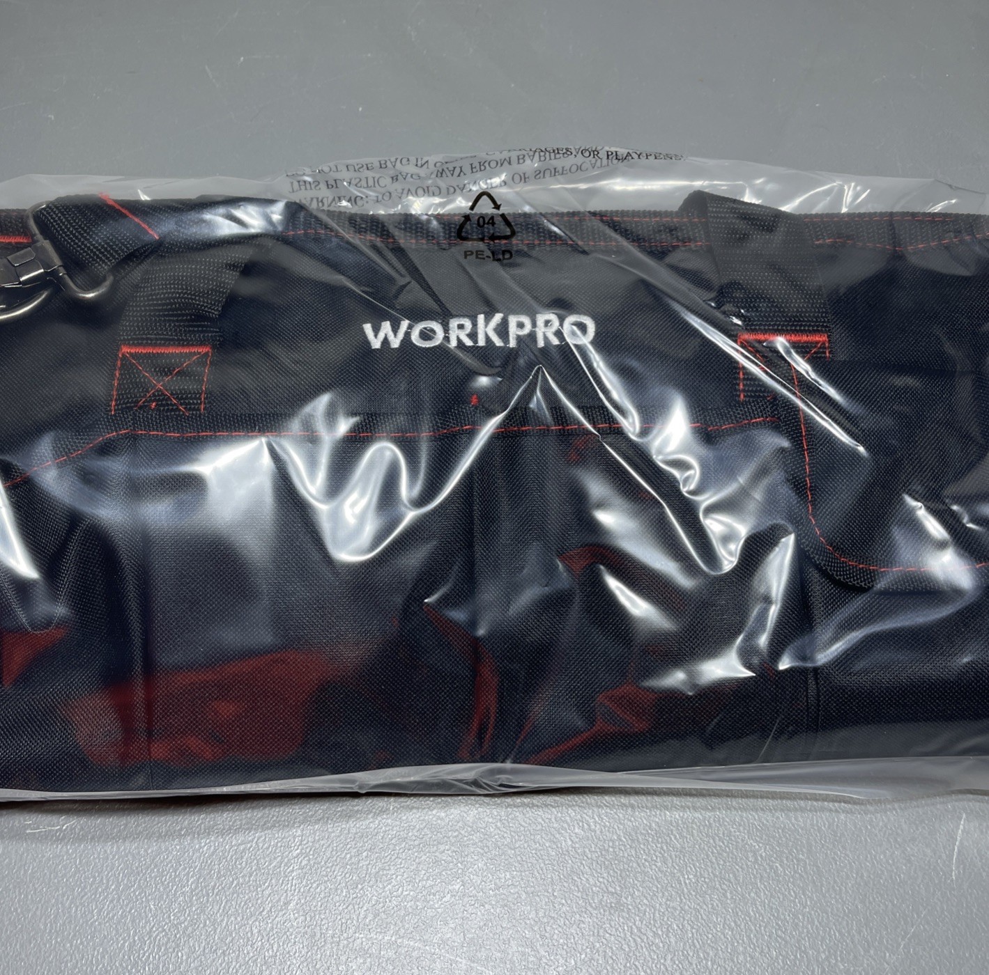 Workpro 18” Wide-Mouth Storage Bag Black w/ Red Stitching W081023AE