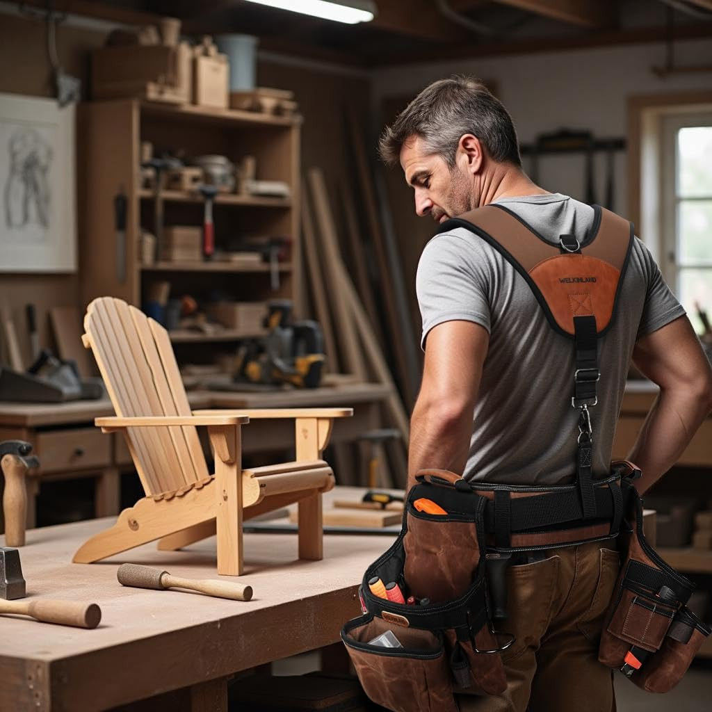 Heavy Duty Tool Belt Suspender, Comfy Padded Tool Belt Suspenders