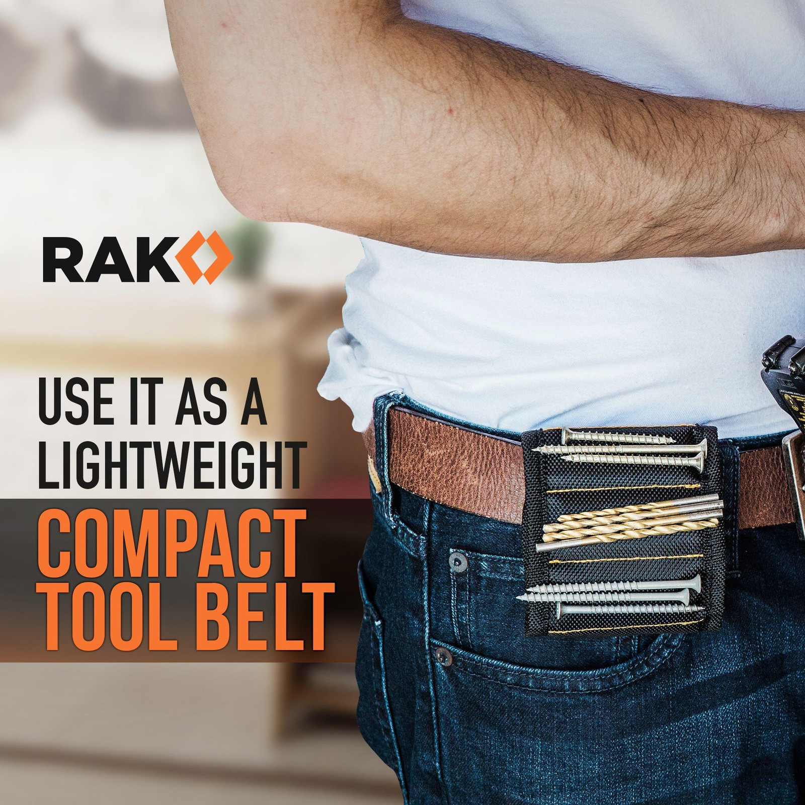 RAK Magnetic Wristband for Tools – Premium Tool 1680 Ballistic Nylon, Black