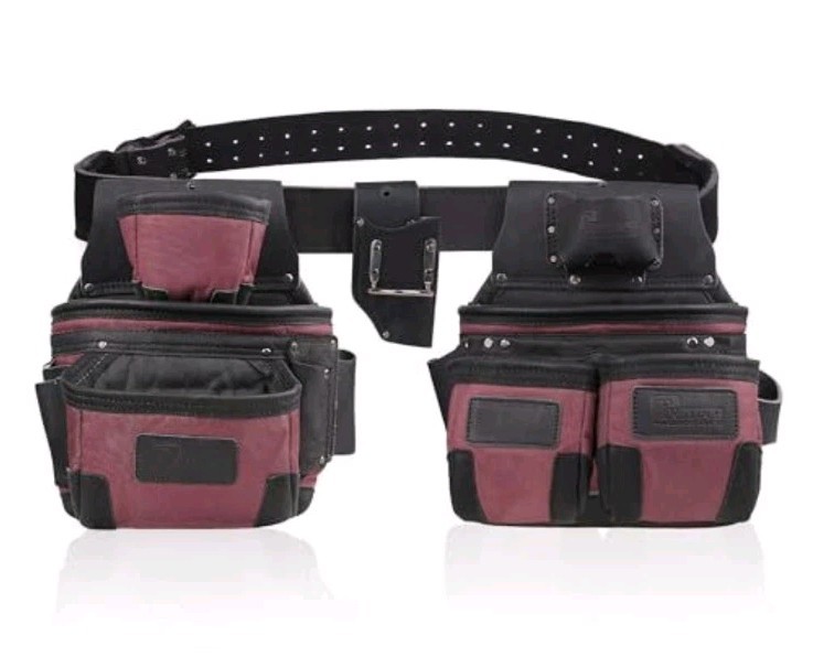 Trutuch Leather Carpenter Tool Belt | 18 Pockets | Framers Tool Belt | Handyman