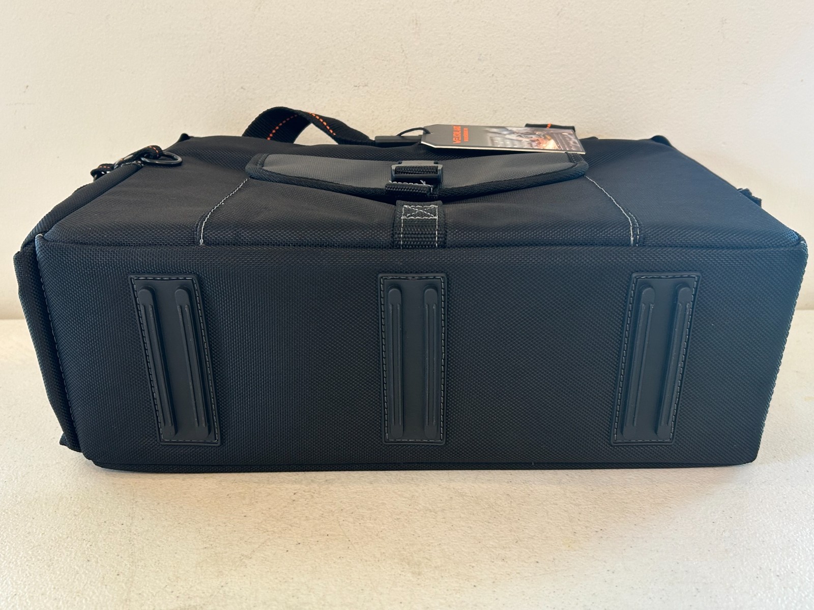 WELKINLAND 15-Pockets Electrician Tool Box Shoulder Tote Bag Large Black Orange