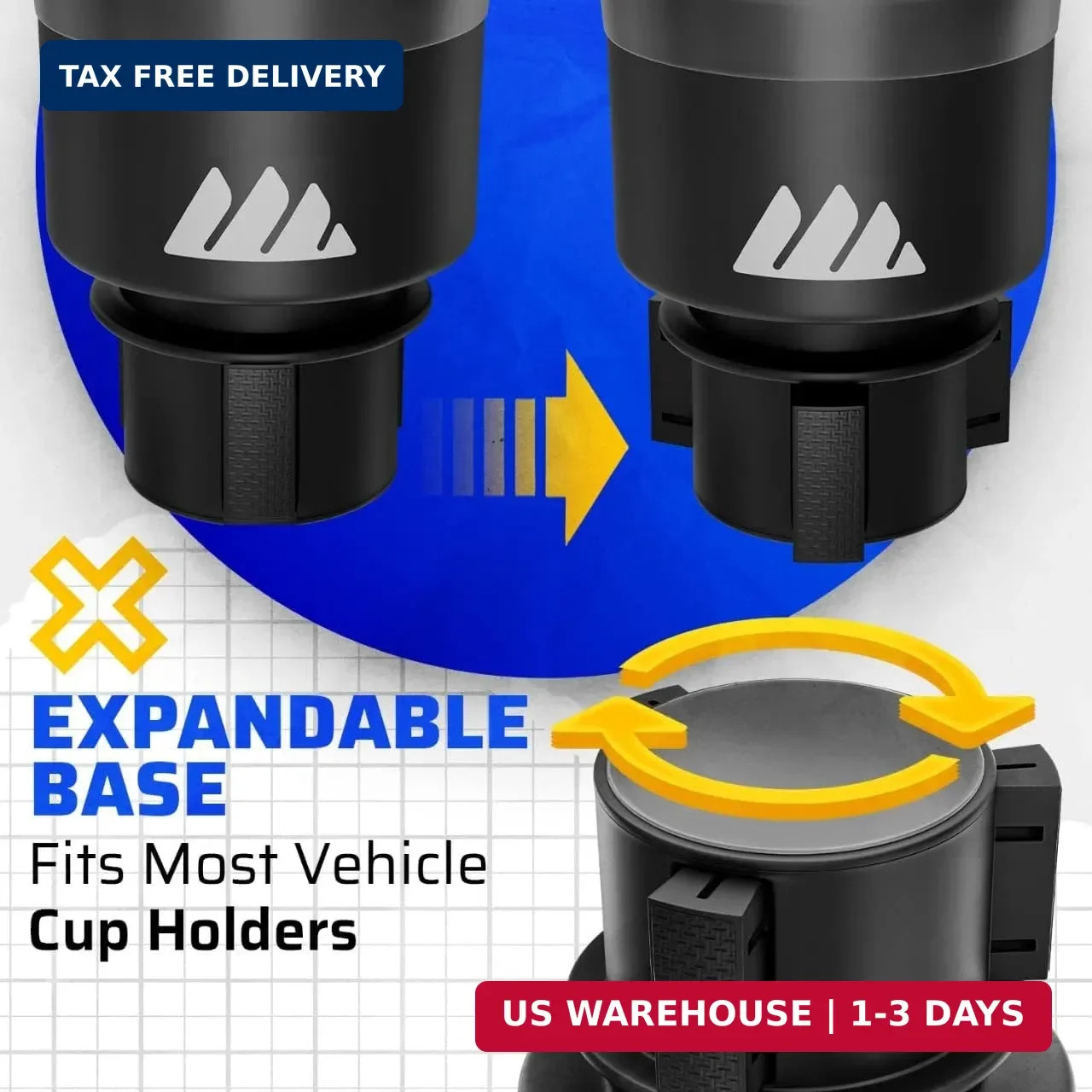 Hydro Expander – Car Cup Holder Expander Organizer with Adjustable Base