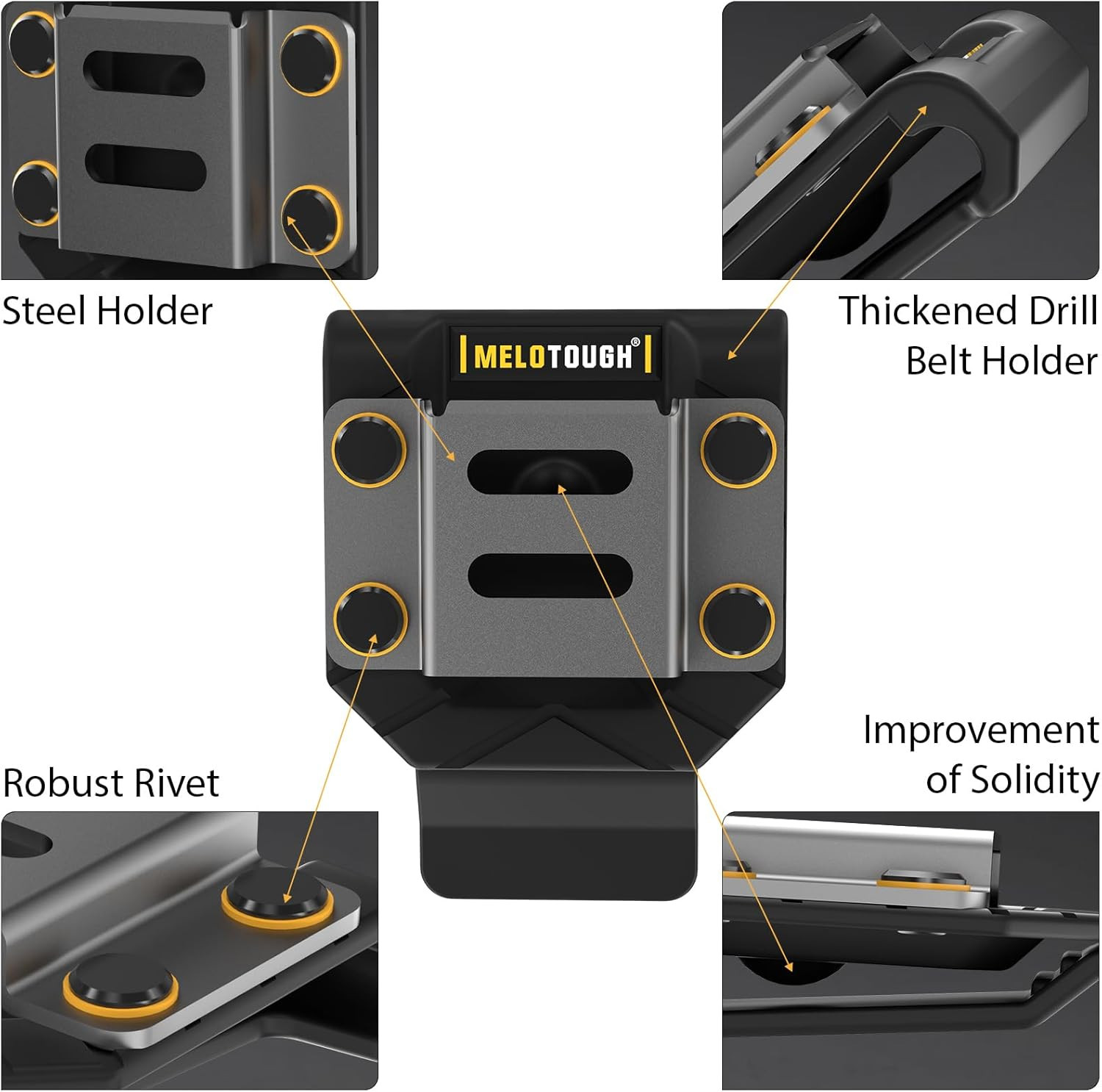 MELOTOUGH Drill Holder for Tool Belt,Drill Holster,Tape Measure Holder