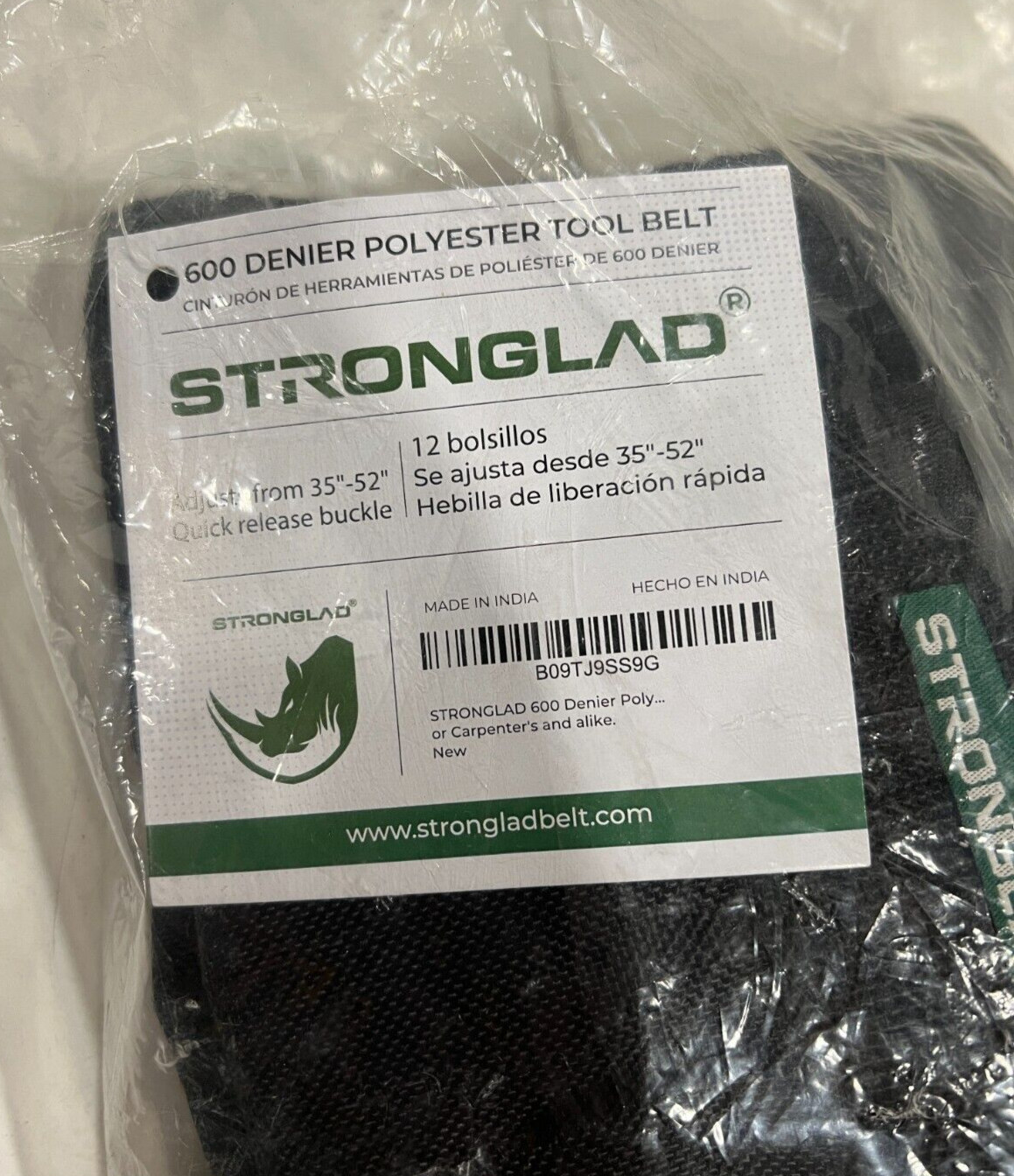 Stronglad 600 Denier Polyester Tool Belt, Adjustable 35-52″