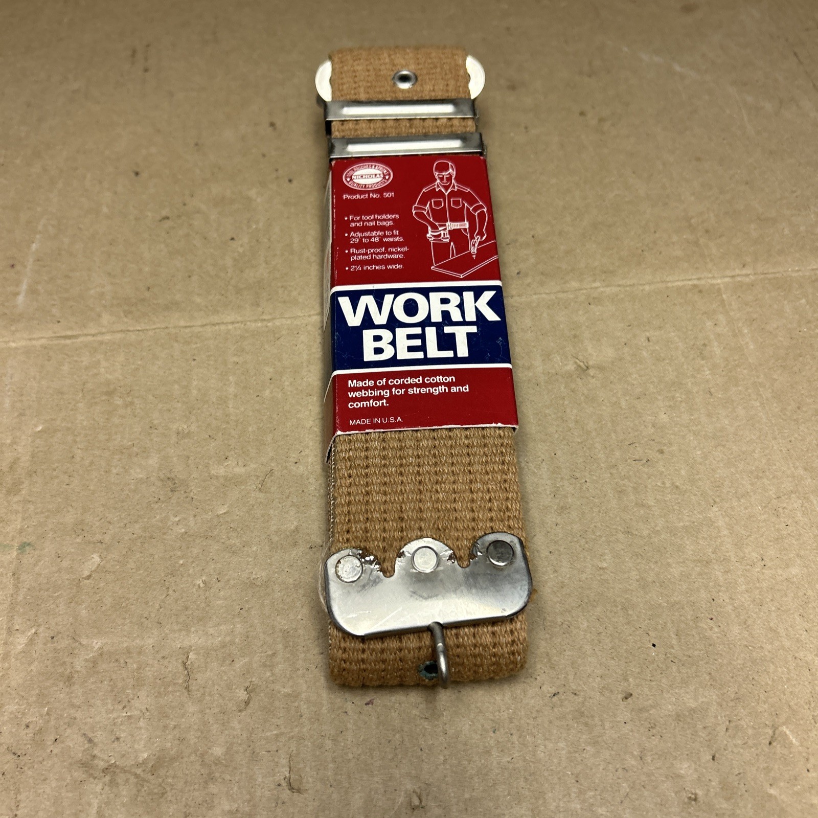 Nicholas Tan Cotton Work Belt 2.25″ Wide Fits Size 29-48 Buckle