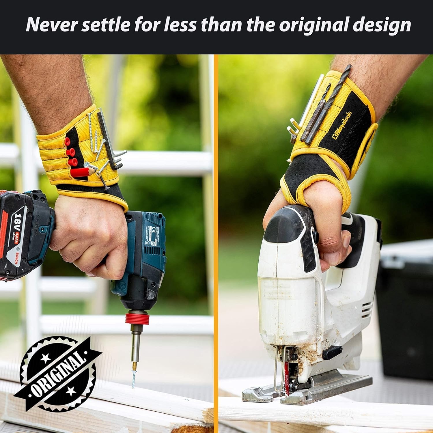 Adjustable Magnetic Wristband with Breathable Design for Tool Organization