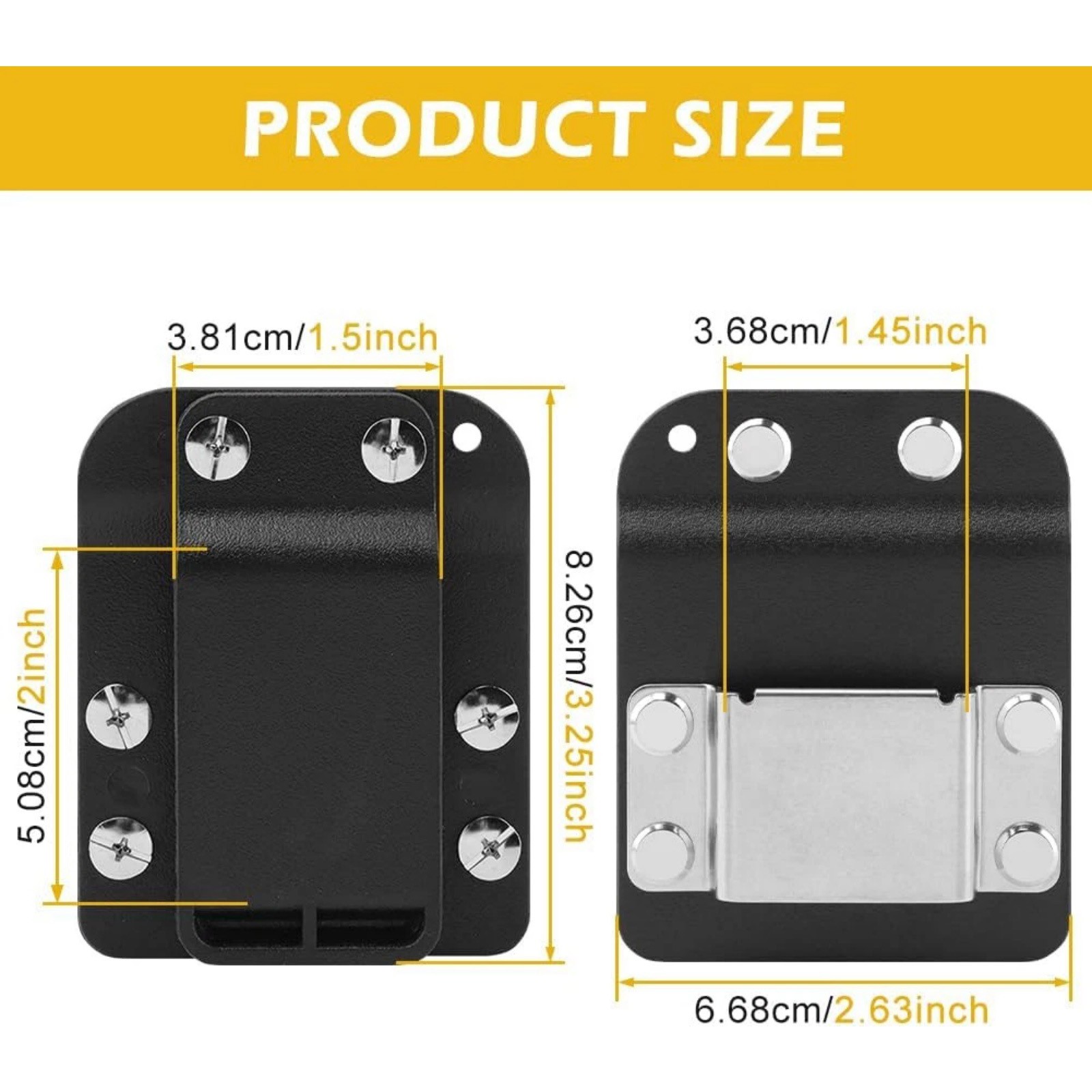 Tape Measure Belt Holder Clip On Black Metal Nylon For Drills Impact Drivers