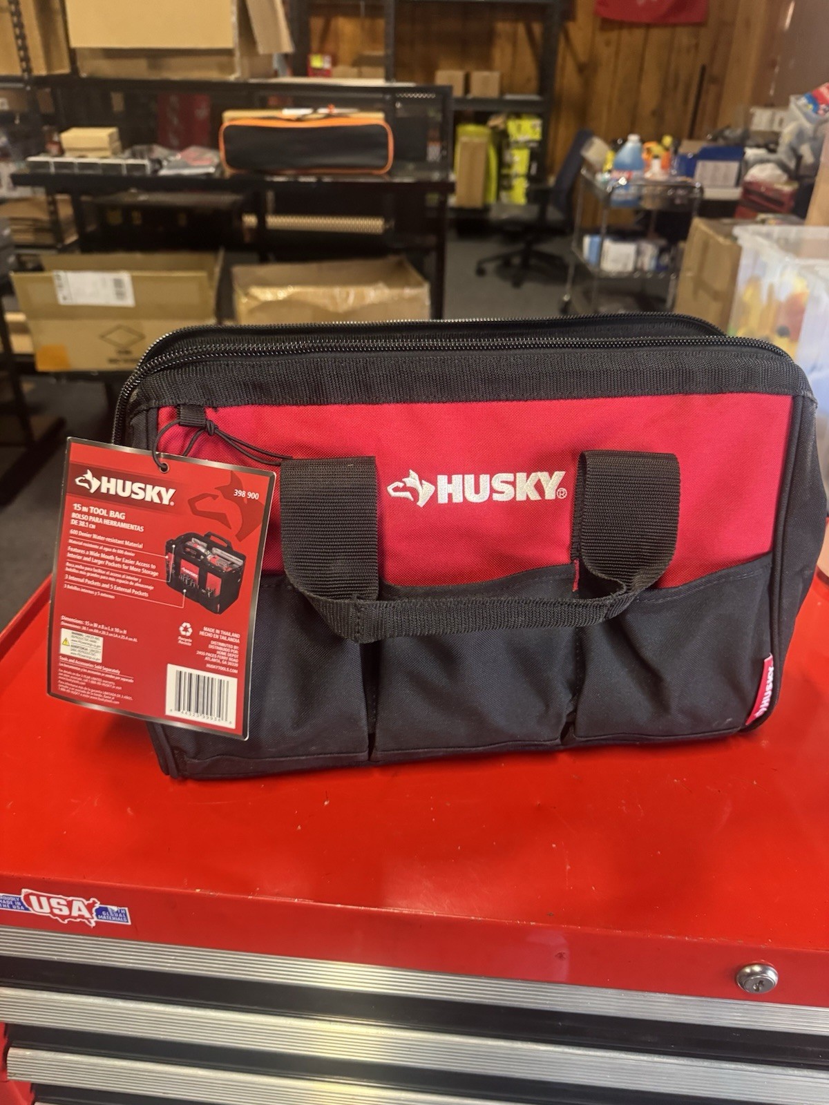 Husky 15 in Tool Bag 8 Pocket Zippered Top Water Resistant 398 900 #15267729