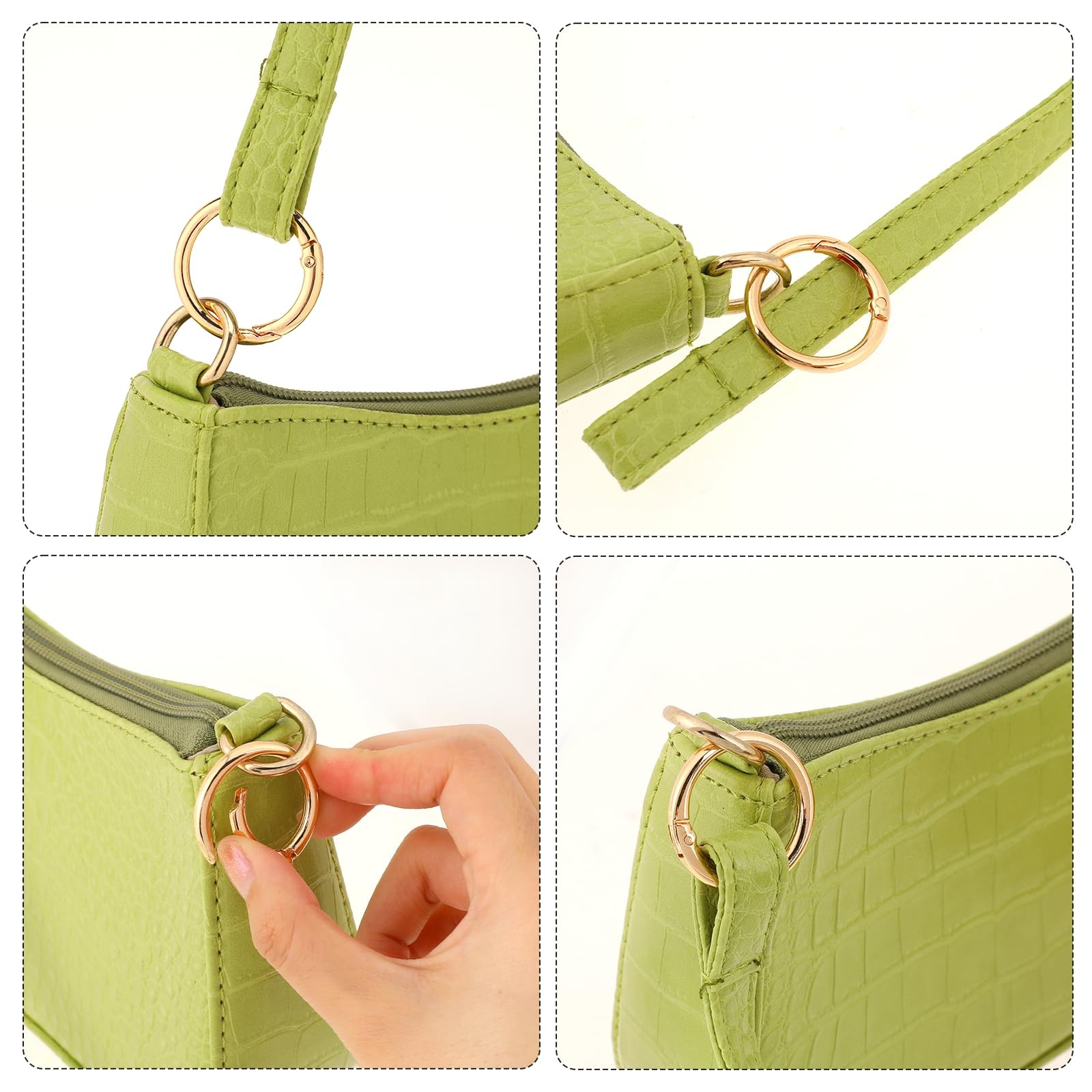 2 Pcs Spring O Ring Clip for Purse Strap 1 Inch Round Snap large, gold