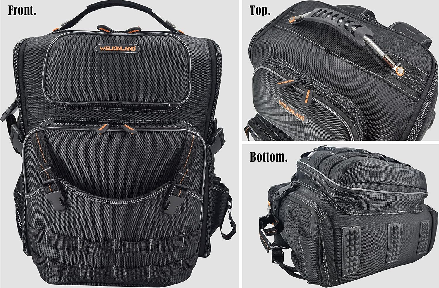 WELKINLAND Full-Open Tool Backpack, Tool Backpack for Men,Tools Backpacks for El