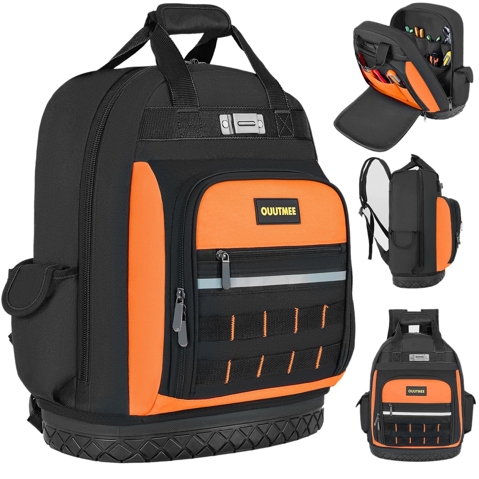 Tool Backpack Work Bag MultiPocket Repairman Electrician Handyman Black Gear