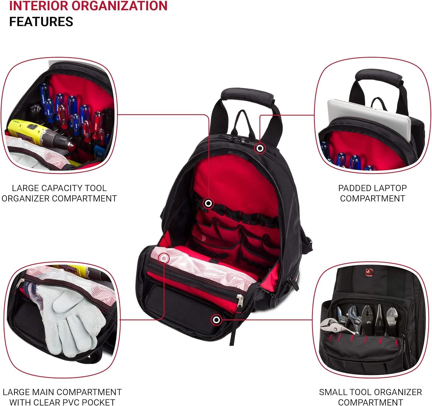 Functional Laptop Backpack in Black – Perfect for Tools, Travel, and School