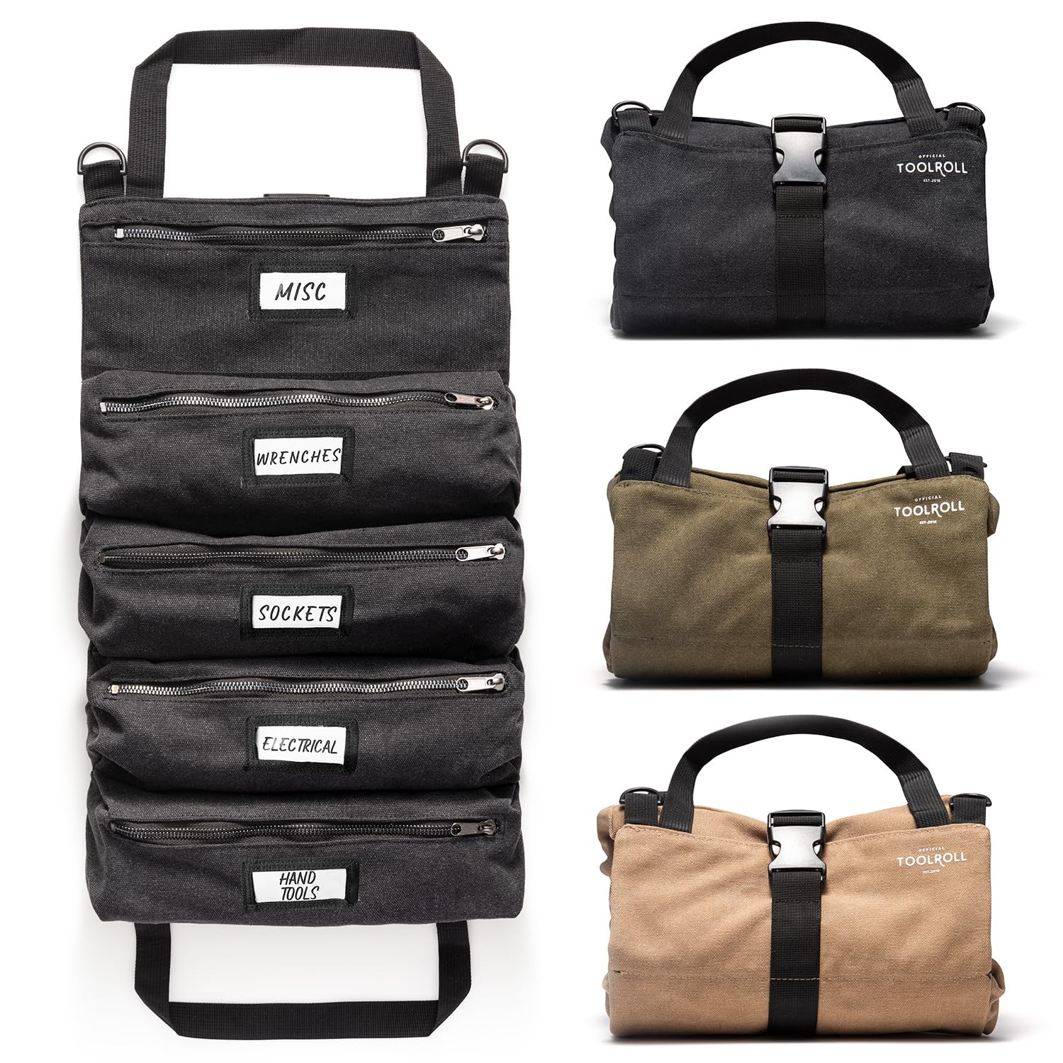 Official Legacy Tool Roll Bag – Easy to Carry 5-Pocket Roll Up Tool Bag –