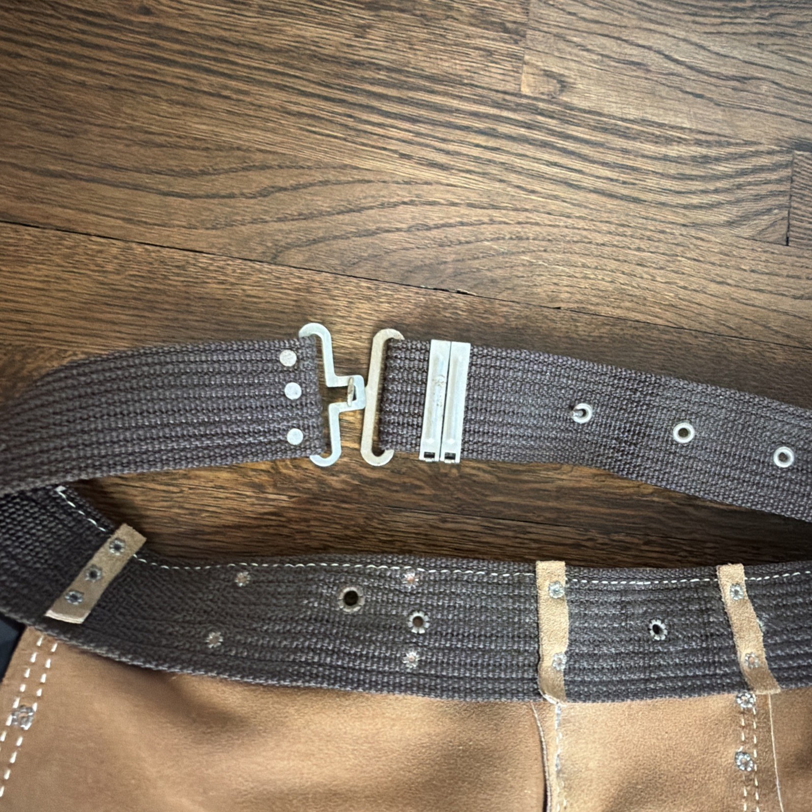 Nicholas Heavy Split Cowhide Handyman Leather Tool Belt 490X Pouch Carpenter EUC