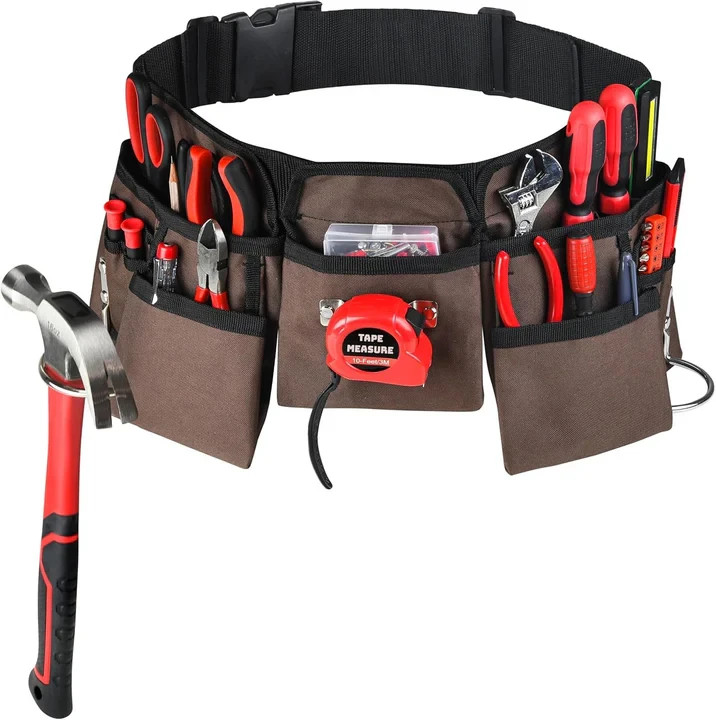 Heavy Duty Tool Bag 11 Pocket Double-Sided Polyester with Side Pockets
