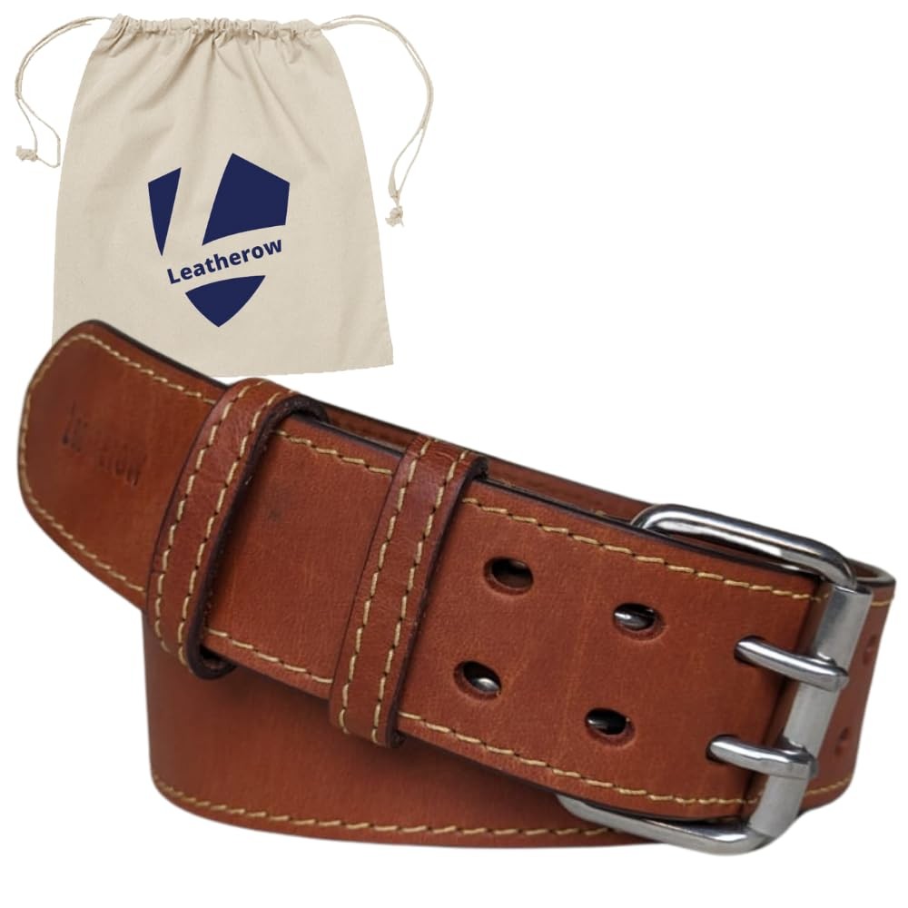 2 Inch Wide Leather Tool Belt For Men Adjustable OilTanned Heavy Duty Utility