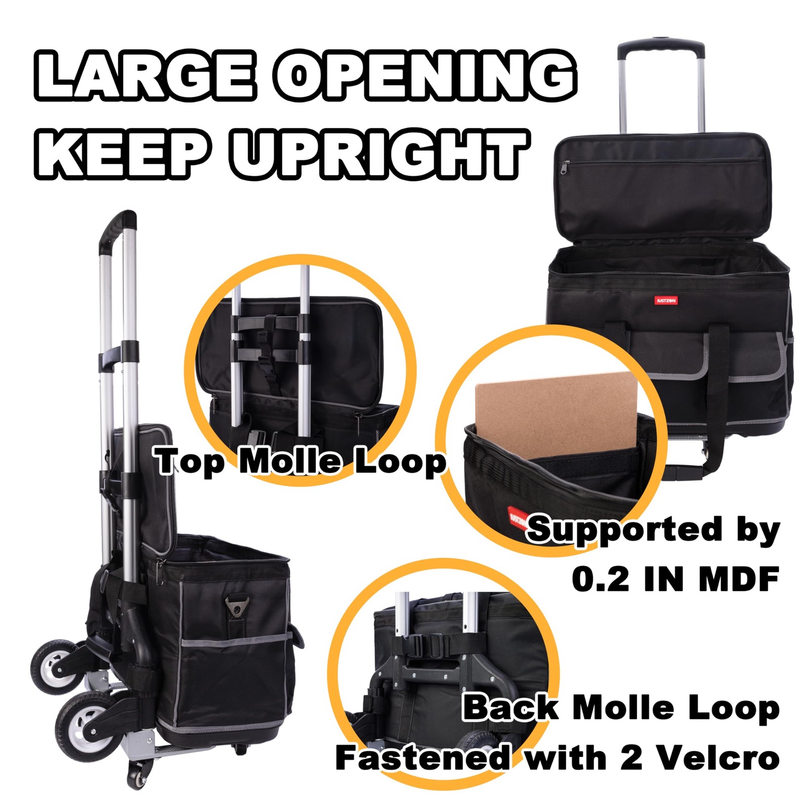 Rolling Tool Bag with Wheels – Aluminum Alloy Trolley for Electrician & HVAC
