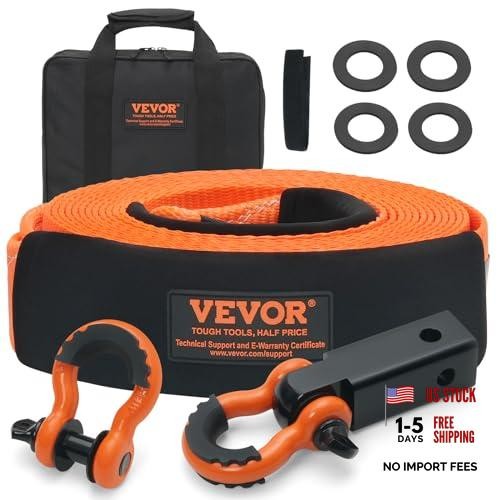 Polyester Heavy Duty Tow Strap Recovery Kit 3″ x 30 ft (MBS-36,000 lbs) Winch