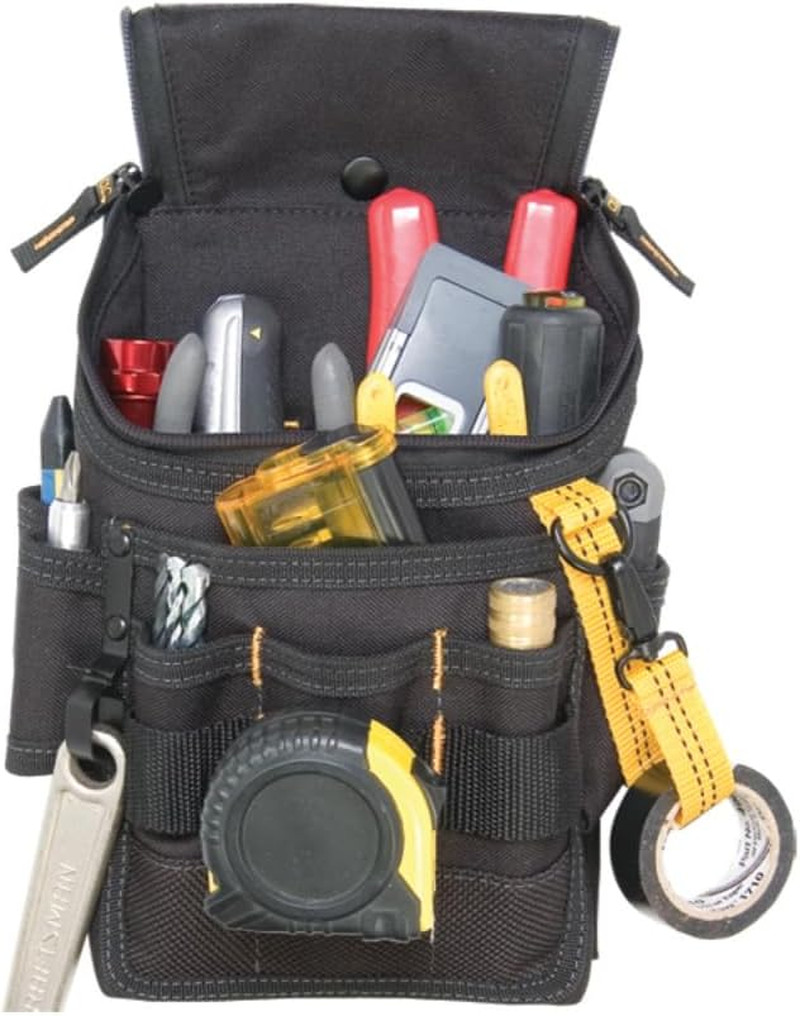 CLC 1524 Ziptop Utility Pouch, Medium, Black, 11 Pockets