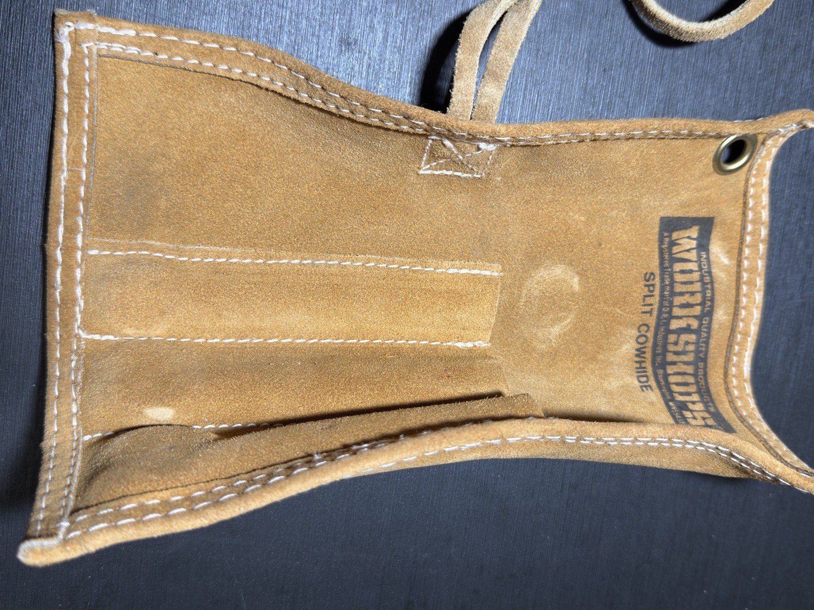 Vintage White Shops Split Cowhide Leather Tool Roll Pouch Lot of 3Taiwan