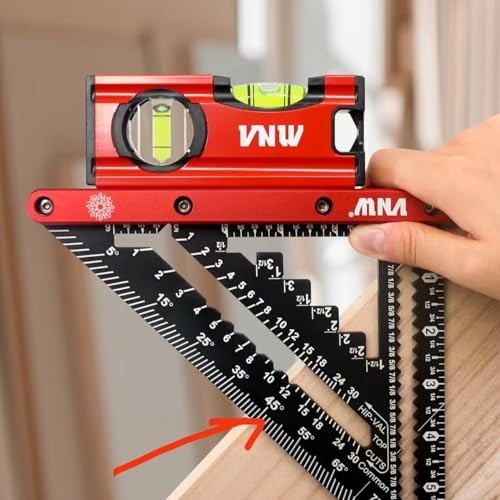 VNW 7inch Rafter Square with Carpenter Pencil, 1/8″ 7-inch Black with Bag