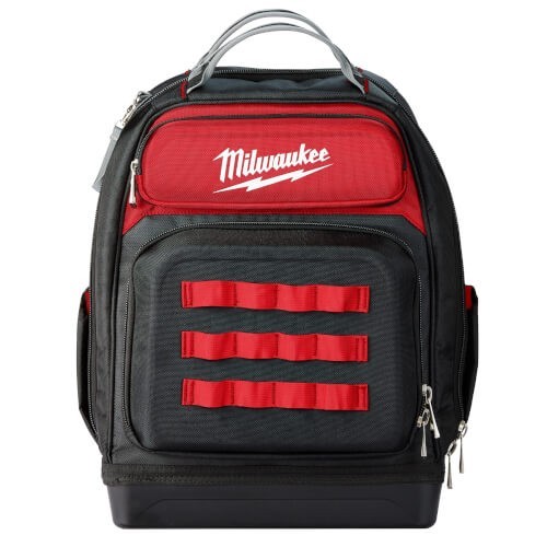 Milwaukee 48-22-8201 48-Pocket Hard Molded Ultimate Jobsite Backpack, Black/Red