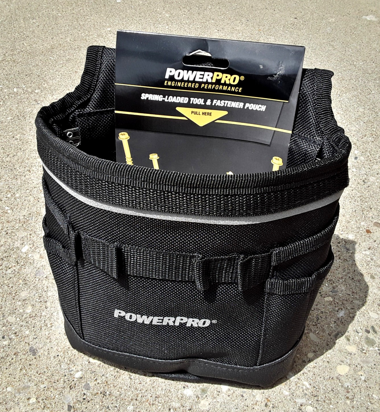 Hillman PowerPro Tool Fastener Pouch Spring Loaded Work Belt Utility Organizer