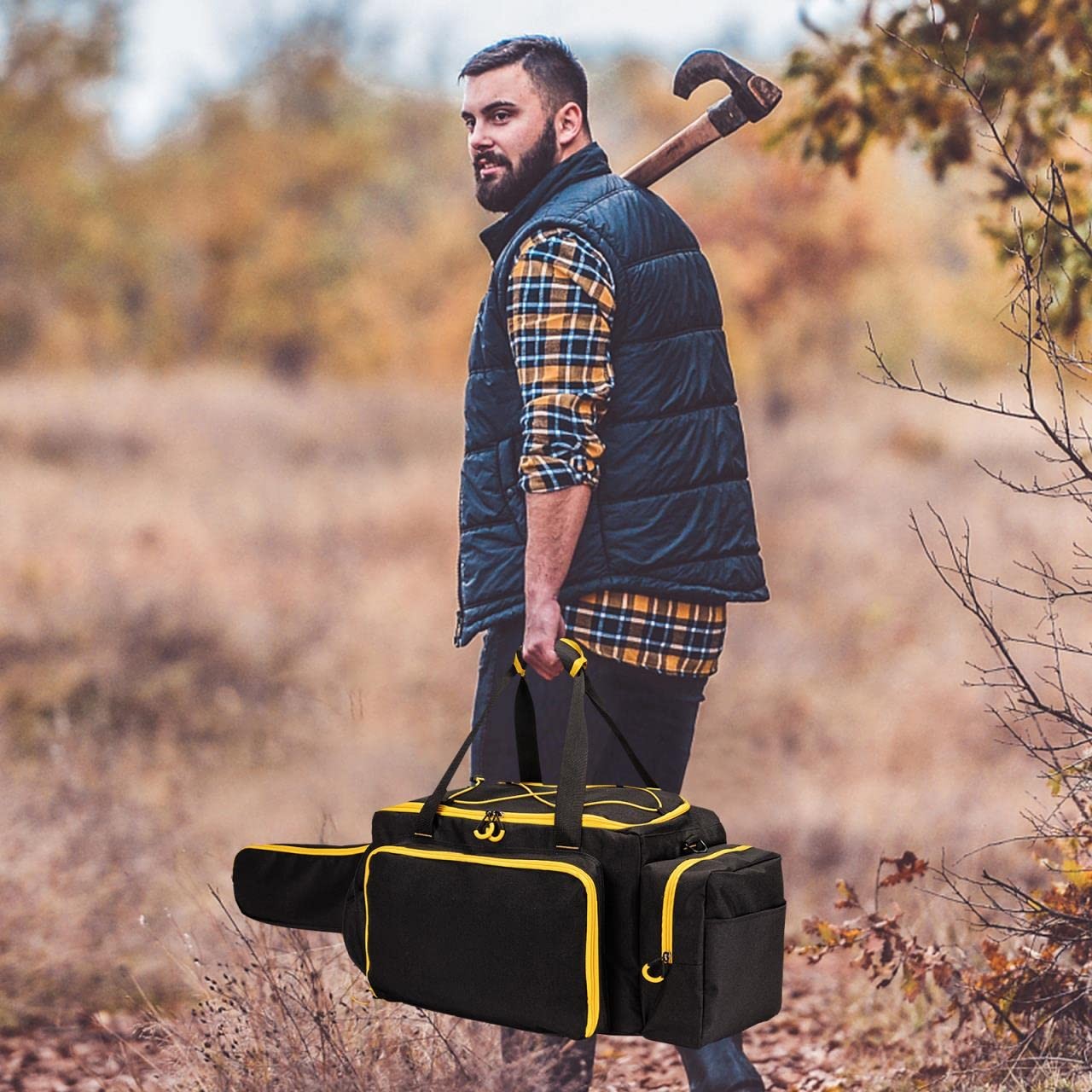 Chainsaw Case, Durable Chainsaw Bag with Removable Spill-proof & Wipe-clean T…