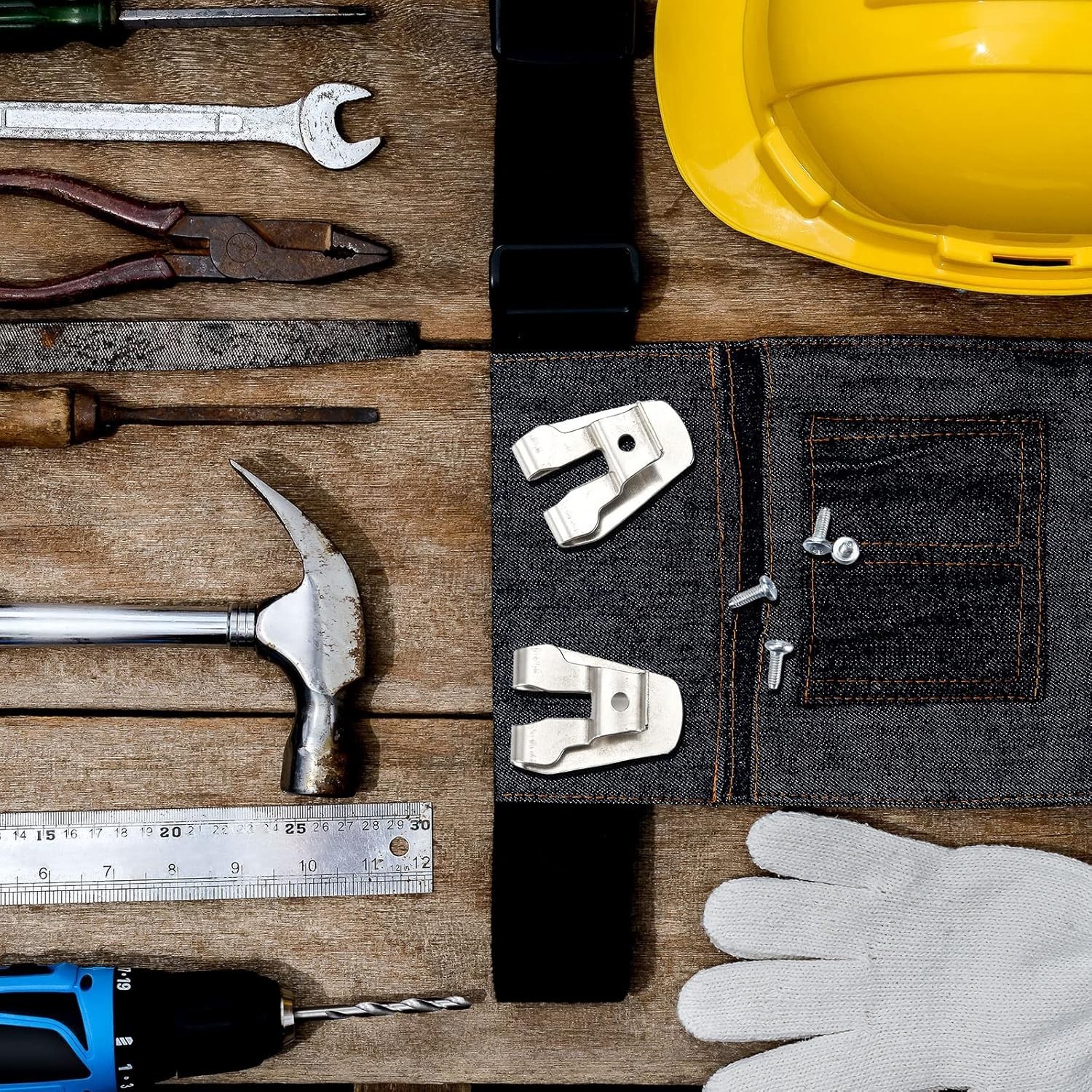 Compact Stainless Steel Drill Hook Clips – 8 Pieces for Easy Installation