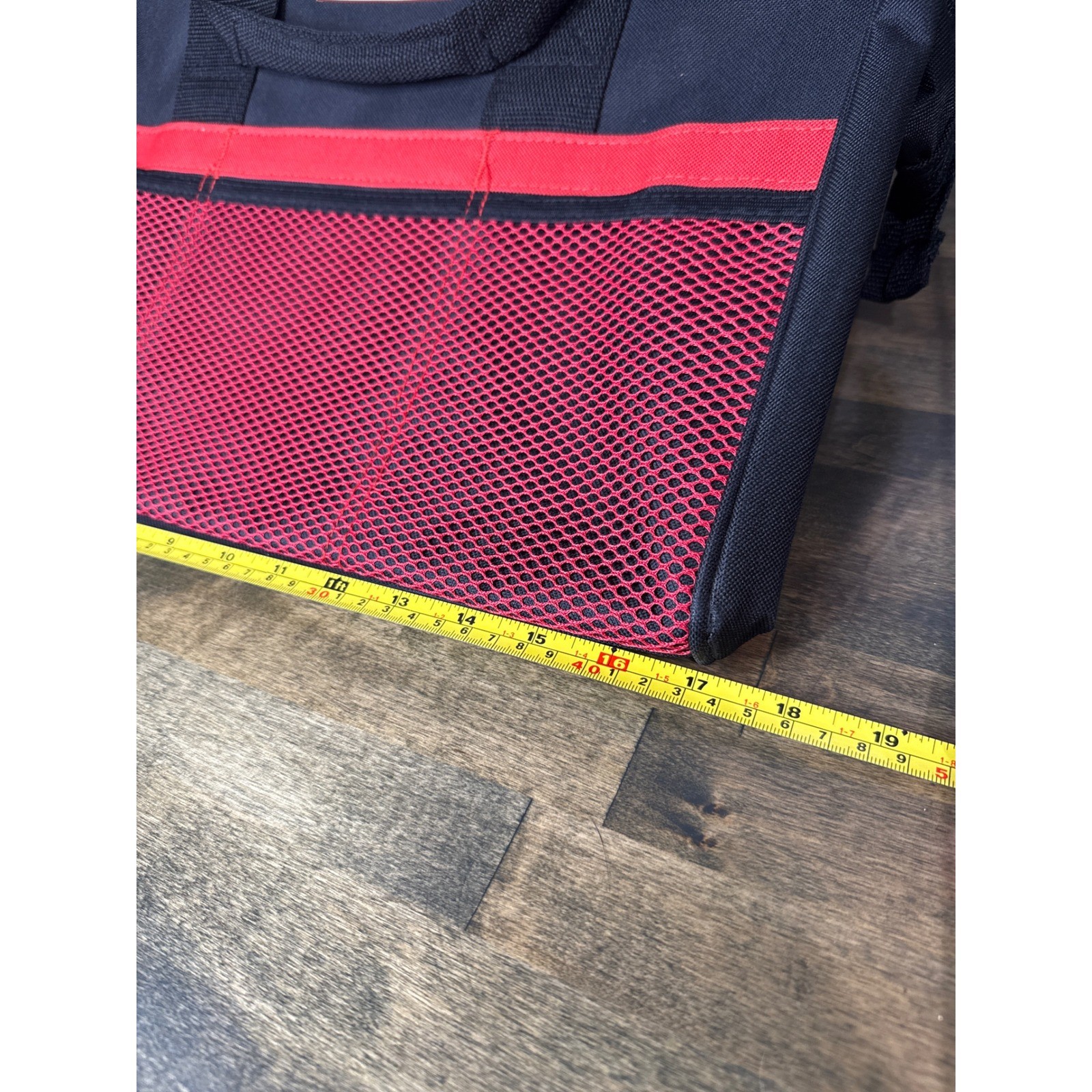 Craftsman 17 Inch Tool Bag Black Red Polyester Zippered Organizer 37537