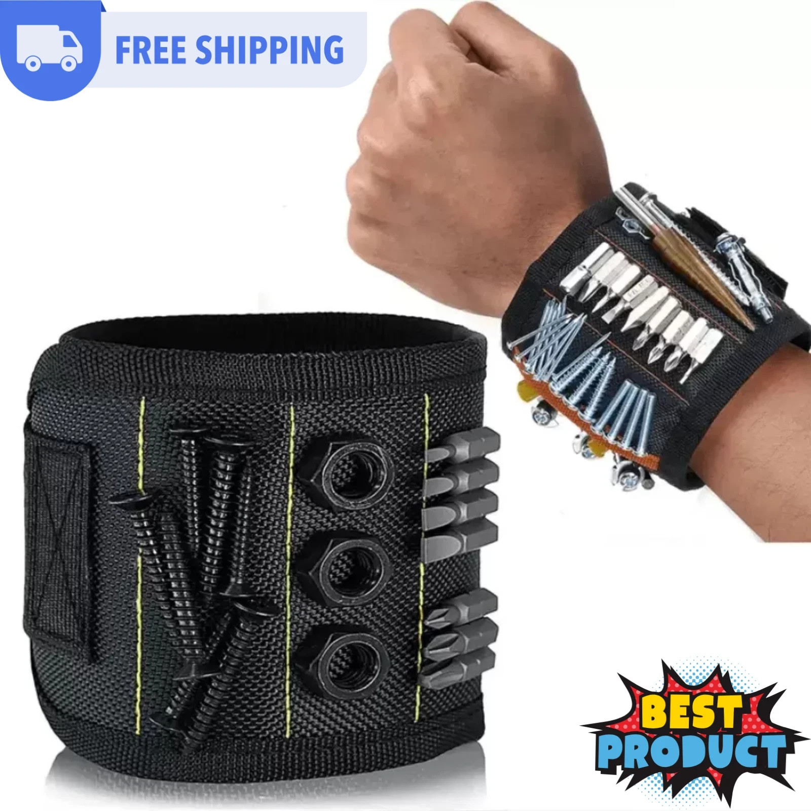 Magnetic Wristband Strong Magnets For Holding Screws Nails Adjustable Belt Strap