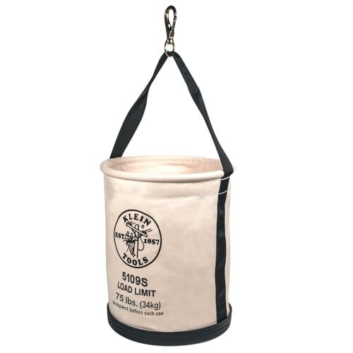 Klein Tools 5109S Canvas Bucket, Straight Wall Tool Bucket Swivel with Swivel