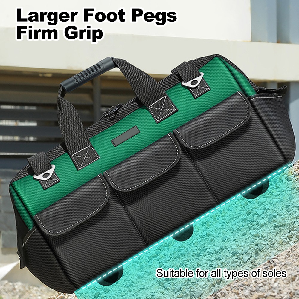 16-inch Tool Bag Heavy Duty Tool Bags 600D Oxford Cloth Wide Mouth Electrician