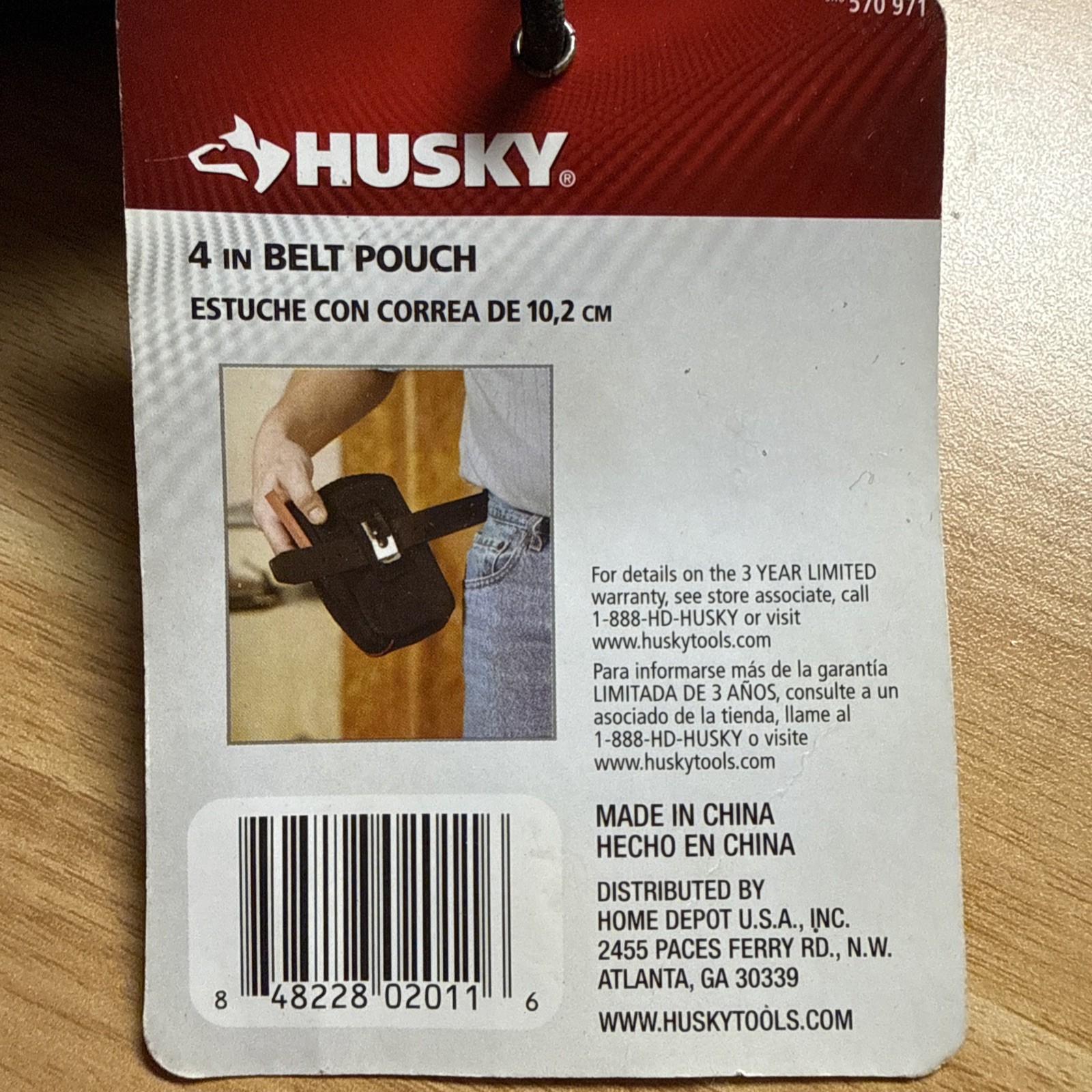 HUSKY 4.5″ Work Belt Pouch With Belt Clip & Loop 570 971 Heavy Duty NEW