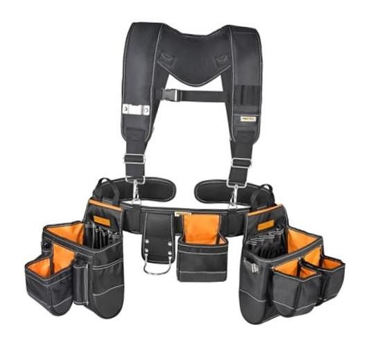 Professional-Piece Tool Belt with Suspender 1680D Fabric Carpenter 7
